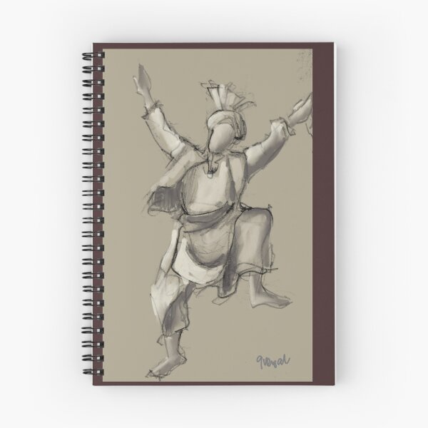 Item preview, Bhangra Dancer Grey designed and sold by Sukhpal Grewal Ethnic Art.