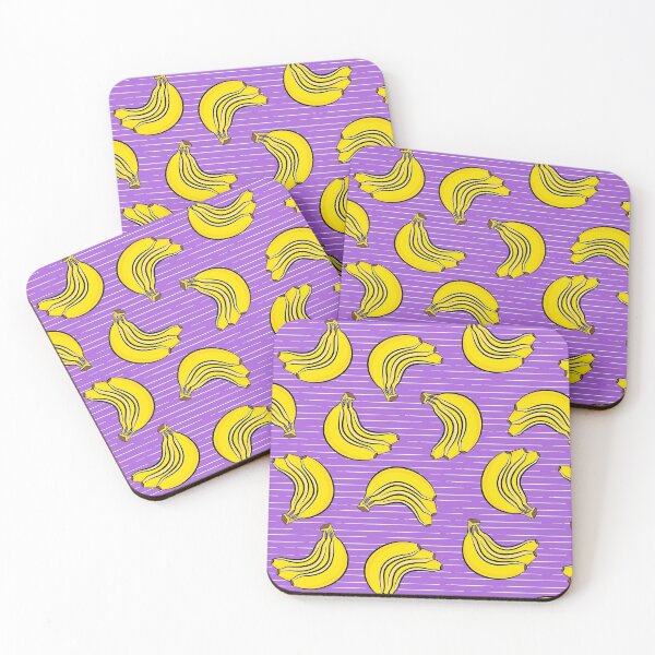 Item preview, bunch of bananas - purple stripes - fruit designed and sold by littlearrow.