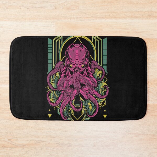 Item preview, dark cybernectic octopus robot with sacred geometry designed and sold by leen12 Art Designs Prints.