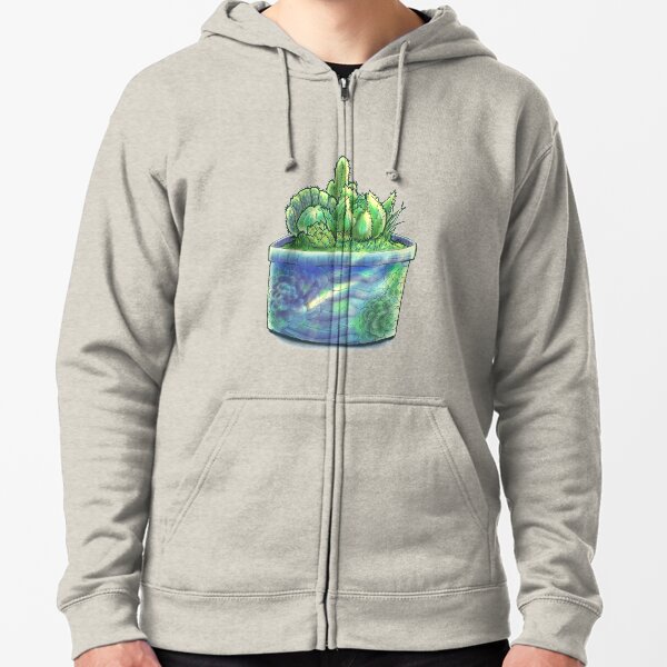 Succulent Pot Zipped Hoodie