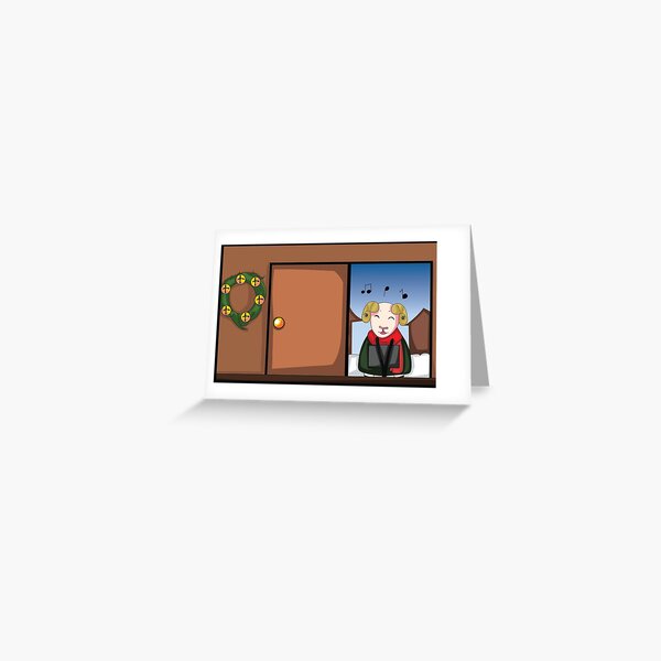 JC the Caroling Ram Christmas Card Greeting Card