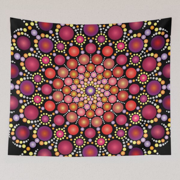 Item preview, Mandala in reds inspired on Muladhara Chakra designed and sold by mandalaspot.