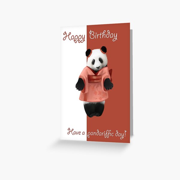 Japanese panda Greeting Card
