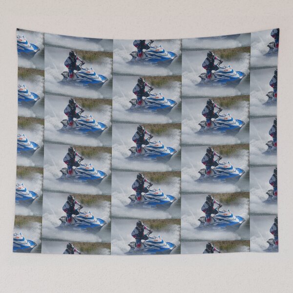 Item preview, Blue Jet Ski Blasting Through Waves designed and sold by Tim Thompson.