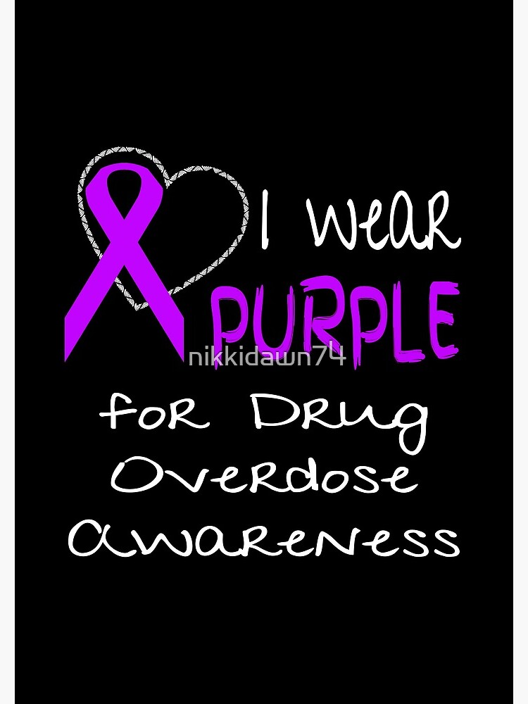 I Wear Purple For Drug Overdose Awareness Ribbon design Spiral Notebook  for Sale by nikkidawn74