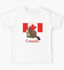 Canadian Flag and Beaver Kids Tee