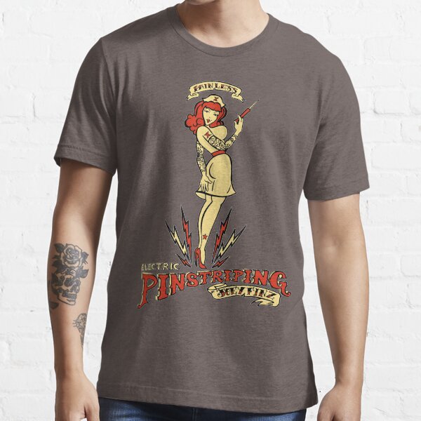 Schmerzloses elektrisches Nadelstreifen Essential T-Shirt