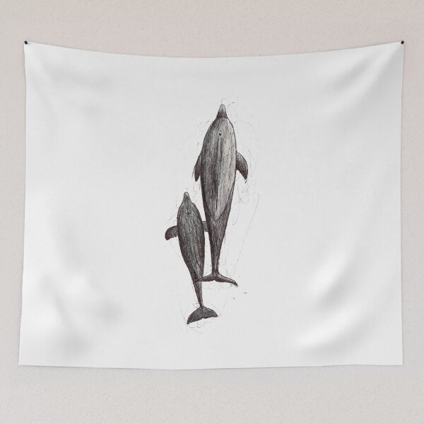 Item preview, Dolphin From Above Scribble designed and sold by ArtyOrca.