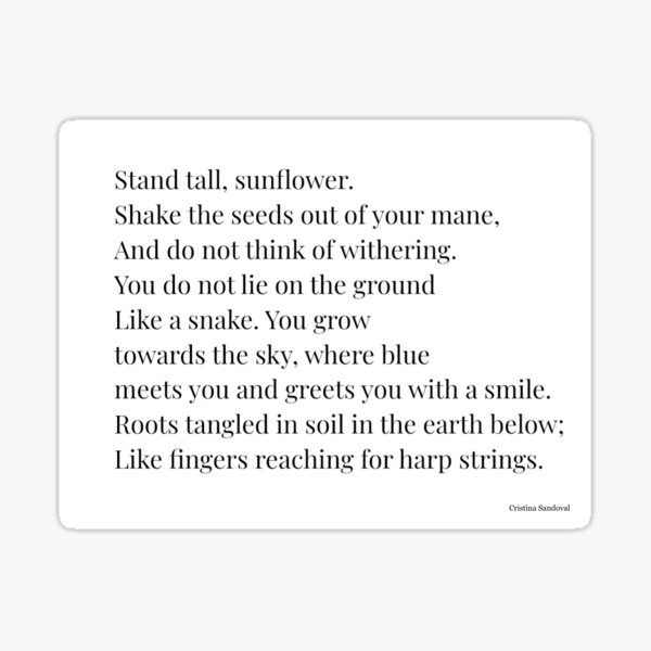 Item preview, Poem Sunflower  designed and sold by poetchill.