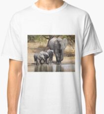 Elephant Mom and Babies Classic T-Shirt