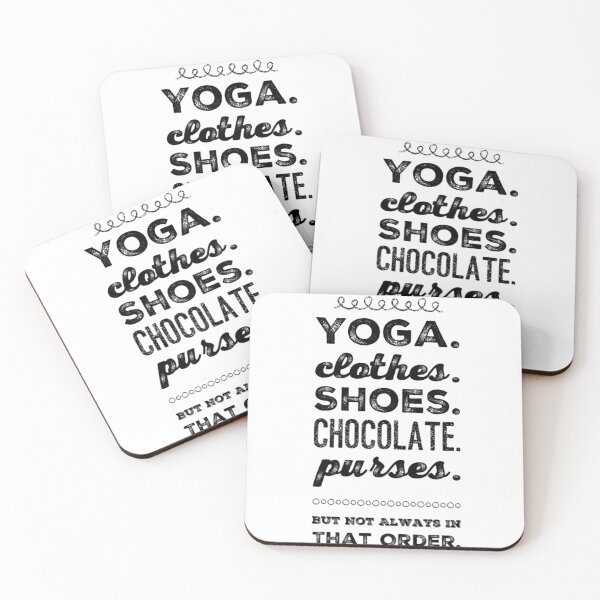 Item preview, Yoga Clothes Shoes Chocolate Purses Black Text designed and sold by TWMBDesigns.