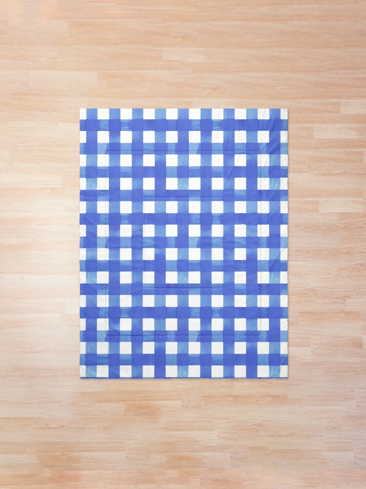 Pantone Classic Blue Gingham Watercolour Check Pattern Comforter
