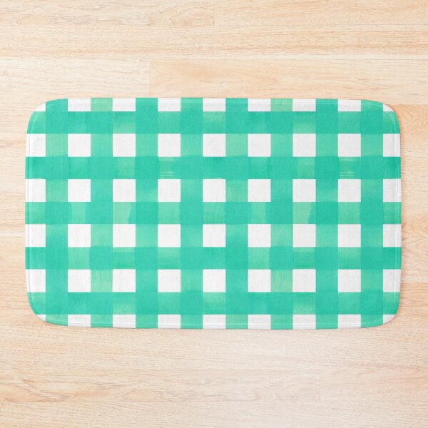 Item preview, Turquoise green gingham watercolour check pattern designed and sold by suzzincolour.