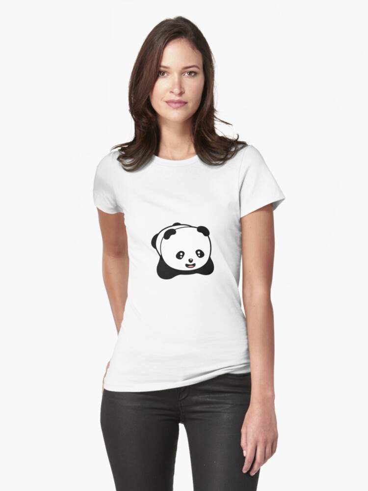 Aperçu 1 sur 3. T-shirt moulant avec l'œuvre Panda kawaii rigolo créée et vendue par t335.