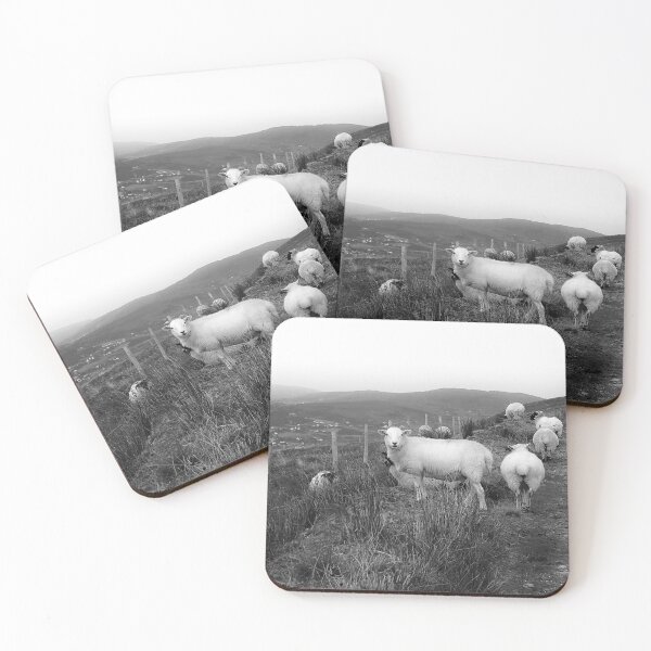 Item preview, Sheep on Rural Path - County Donegal in BW designed and sold by Lexa Harpell.
