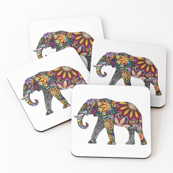 Item preview, Brightly colored elephant designed and sold by Ahimsazen.