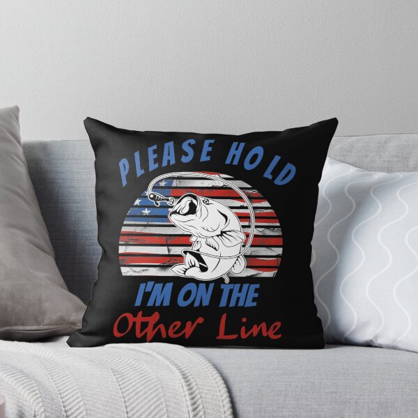 Item preview, Funny Vintage USA FLAG Please Hold I'm On The Other Line Fishing Lover Design designed and sold by SurgicalDesign.