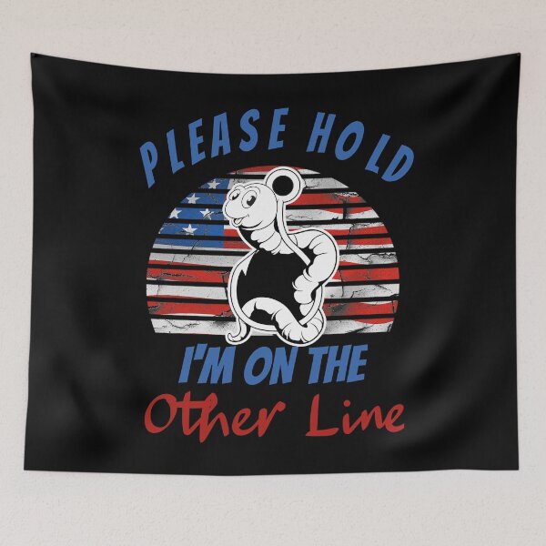 Item preview, Funny Vintage USA FLAG Please Hold I'm On The Other Line Fishing Lover Design designed and sold by SurgicalDesign.