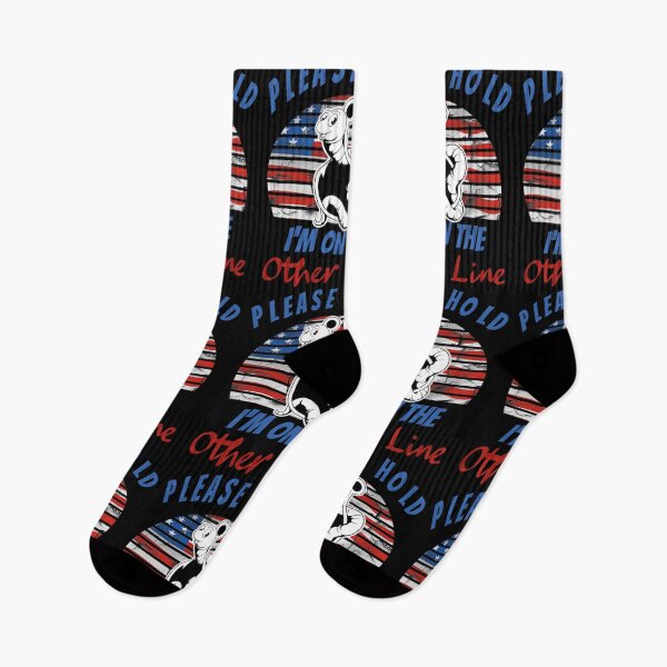 Item preview, Funny Vintage USA FLAG Please Hold I'm On The Other Line Fishing Lover Design designed and sold by SurgicalDesign.