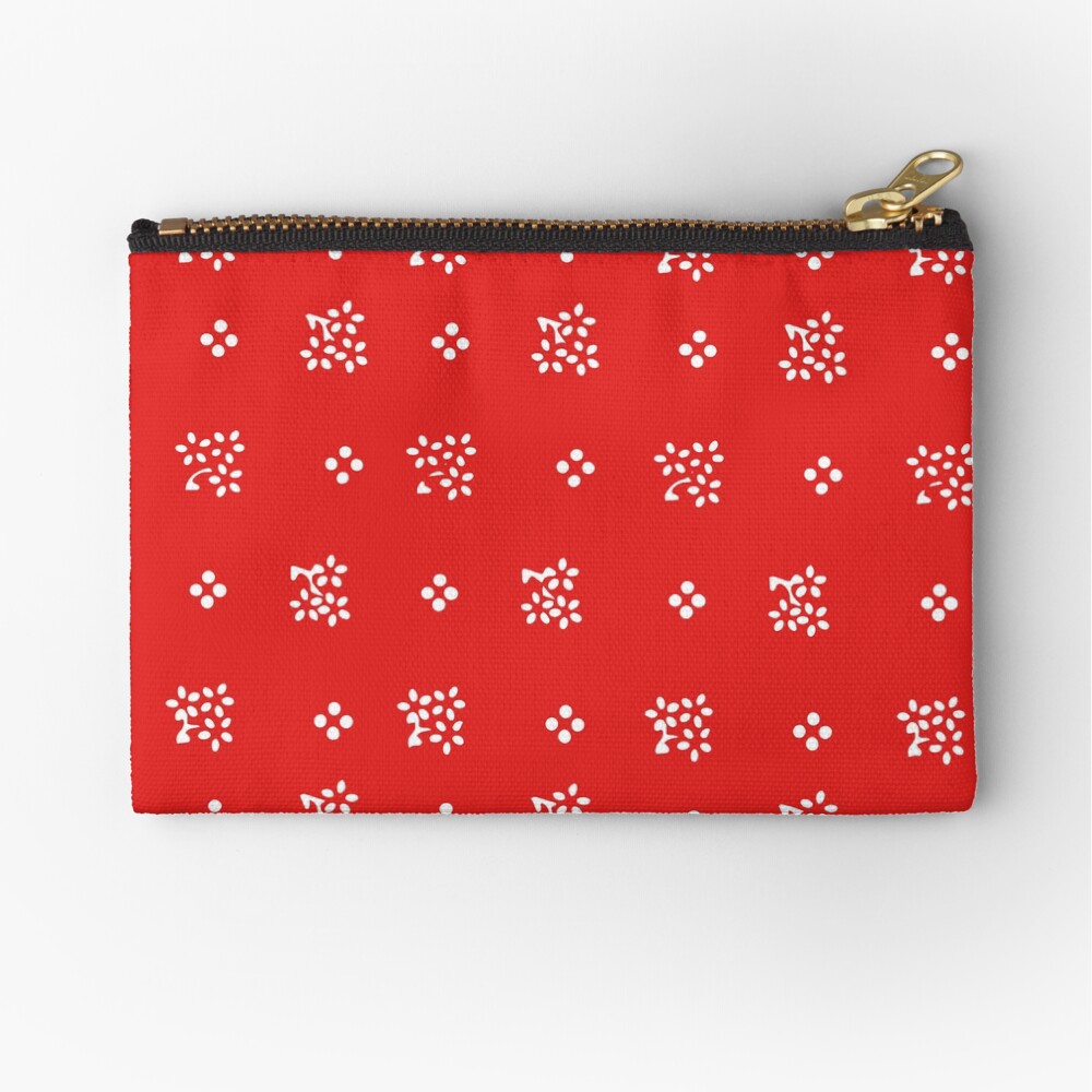 Historic vintage scatter flowers in a modern bright red Zipper Pouch