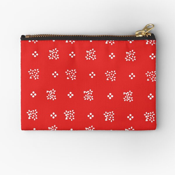 Historic vintage scatter flowers in a modern bright red Zipper Pouch