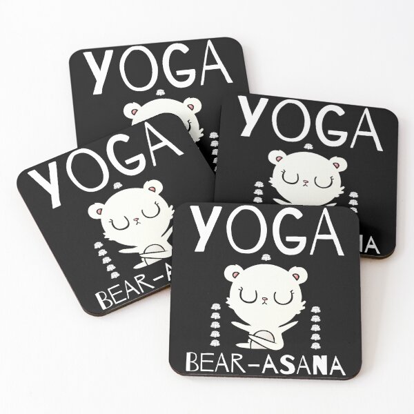 Item preview, Yoga Bear-Asana White Text designed and sold by TWMBDesigns.