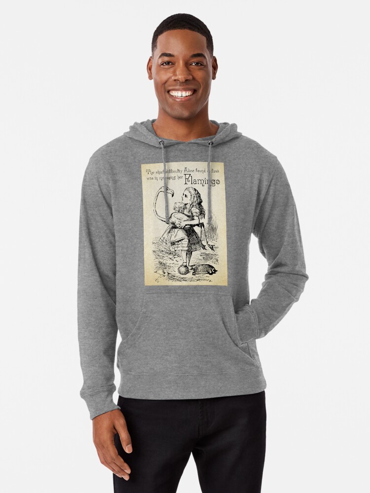 Alice in Wonderland Quote - Flamingo - Mad Hatter Quote - 0120 |  Lightweight Hoodie