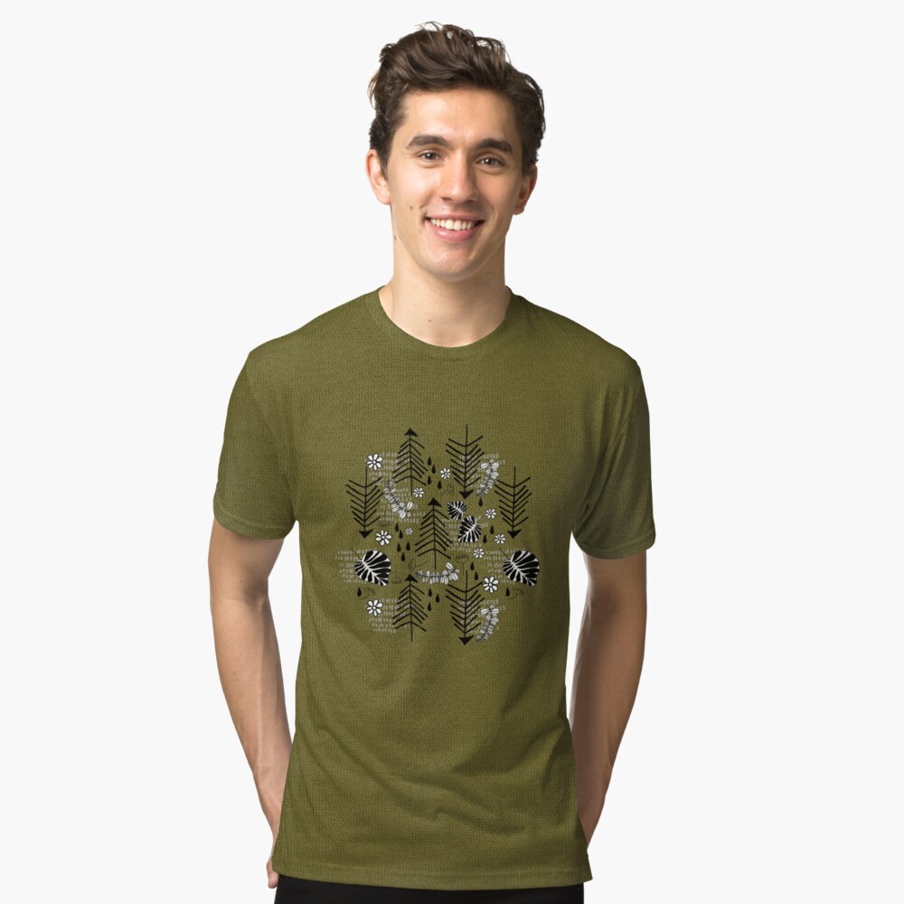 Bäume und Skizzen Vintage T-Shirt