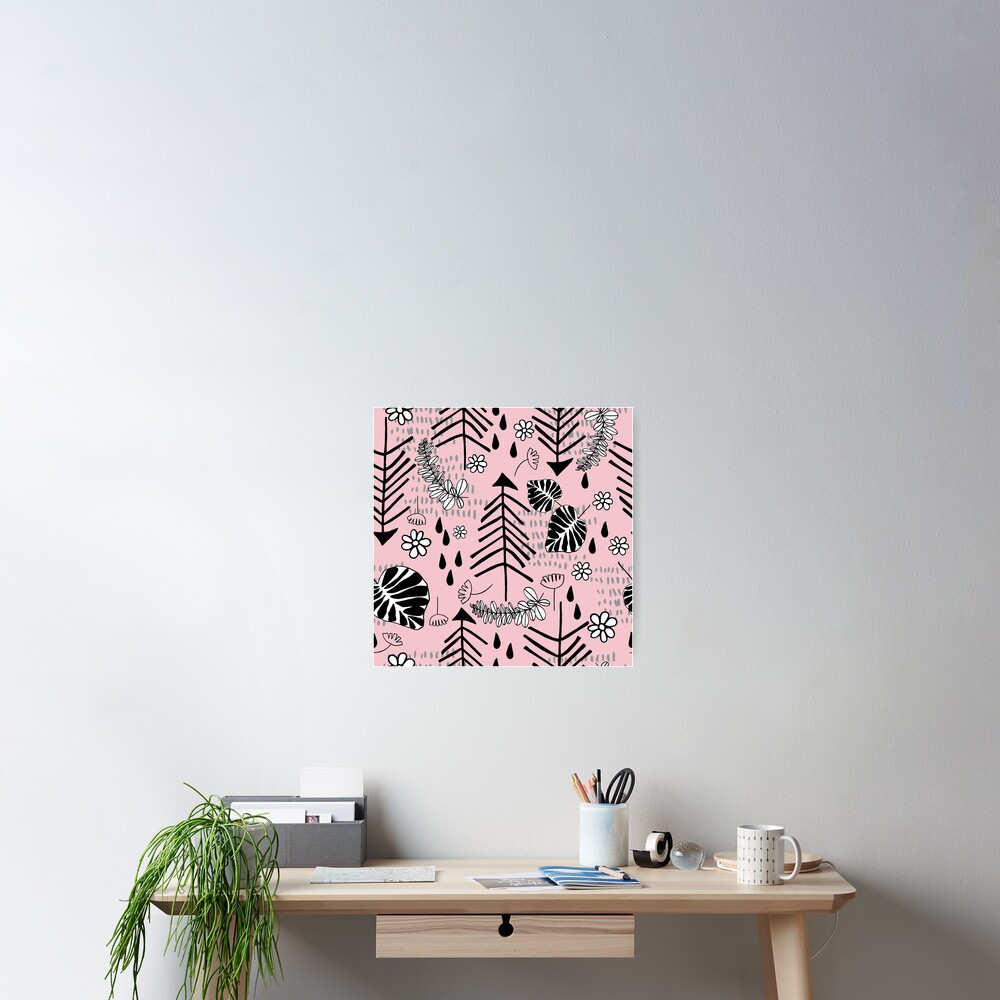 Bäume und Skizzen Poster