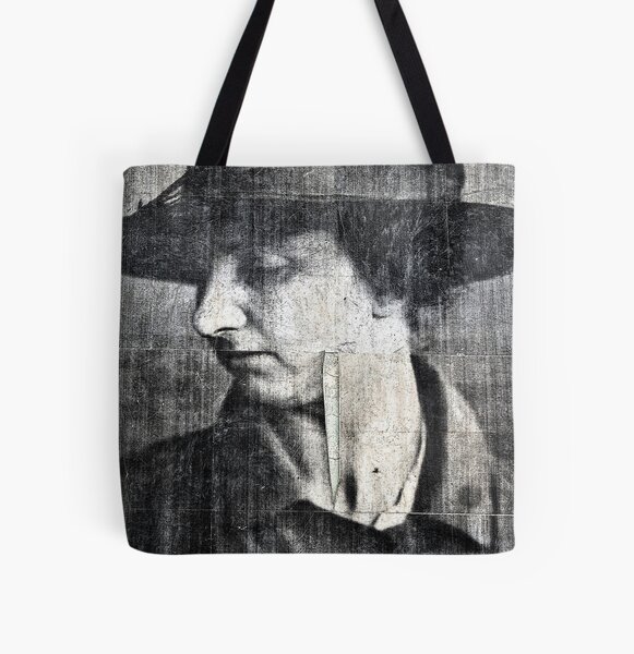 Woman on a wall mural All Over Print Tote Bag