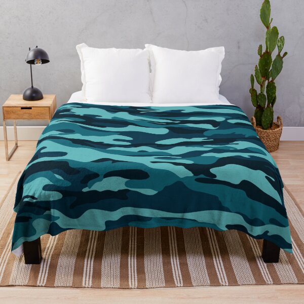 Item preview, Army Military Camouflage Navy Blue Turquoise Pattern Men Women designed and sold by emma60.