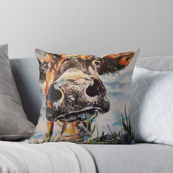 Item preview, COW LUCY - cow close up, cow head painting, cow & cowbell, cow snout designed and sold by ARTbubble.