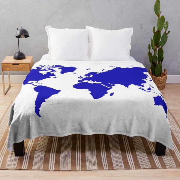 Item preview, blue world map stickers designed and sold by dreamtravel.