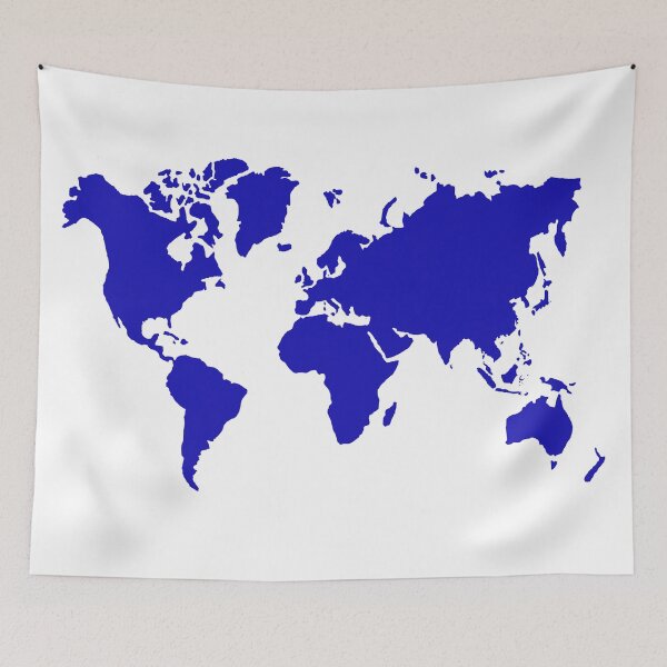 Item preview, blue world map stickers designed and sold by dreamtravel.
