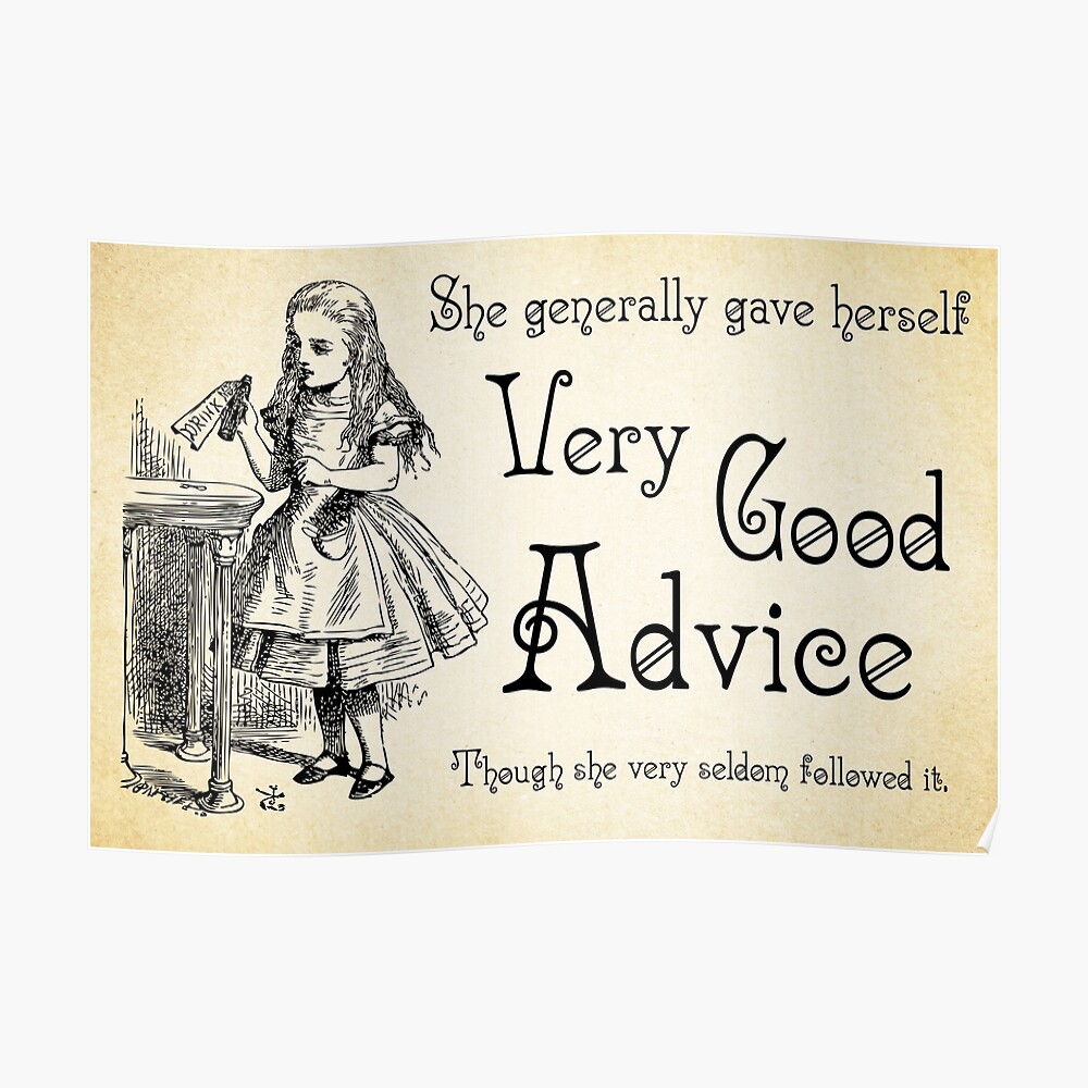 LEWIS CARROLL Alice in Wonderland ❤ typography book quote poster MAD print #198