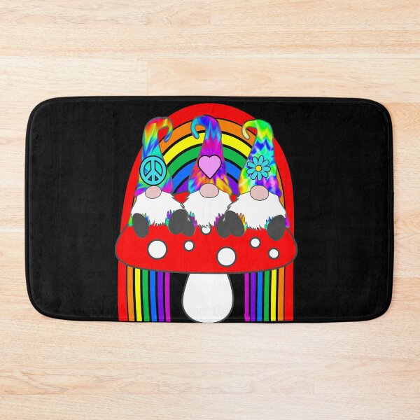 Item preview, 3 Hippie Gnomes Tie Dye Hat Retro Peace Groovy rainbow, mushroom designed and sold by funnytshirtemp.