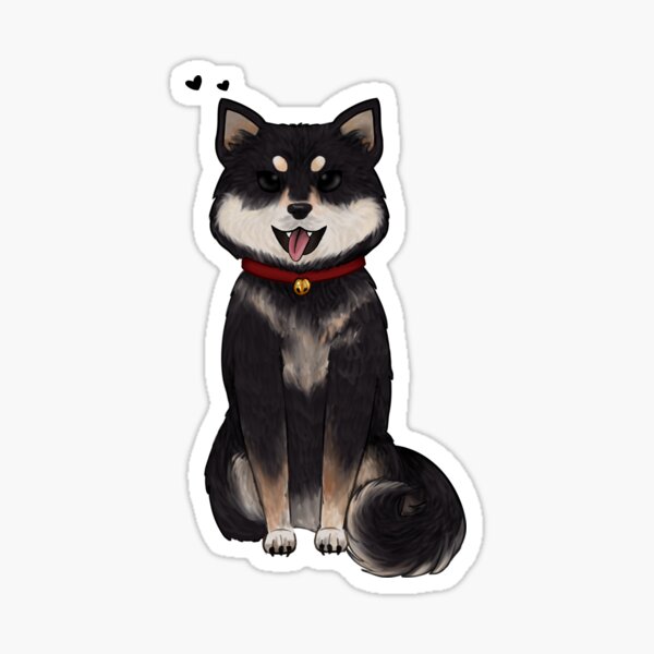 "Black shiba inu" Sticker by Middii | Redbubble