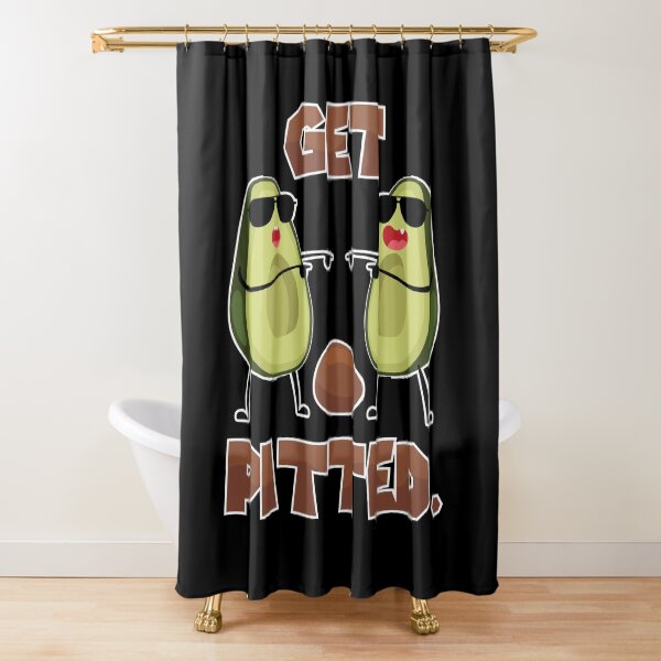 Get Pitted I Funny Surfer Graphic Avocado Gift graphic Shower Curtain