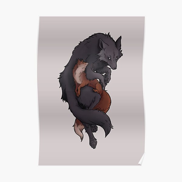 Wolf und Fuchs. Poster