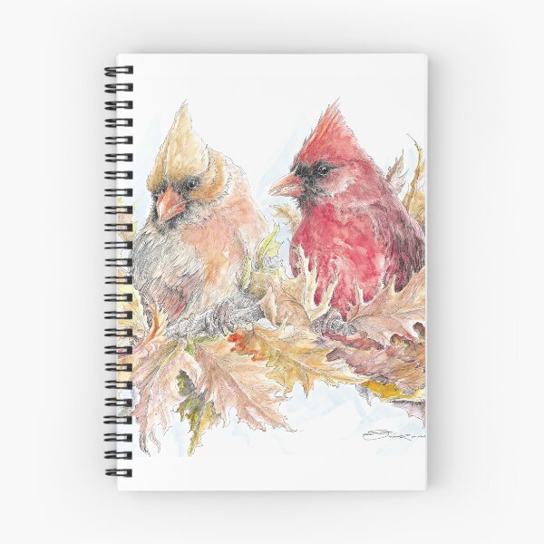 Item preview, Female and Male Cardinal Among the Fall Leaves designed and sold by Stephanie Hnat.