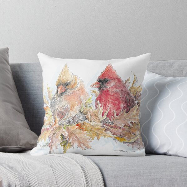 Item preview, Female and Male Cardinal Among the Fall Leaves designed and sold by Stephanie Hnat.