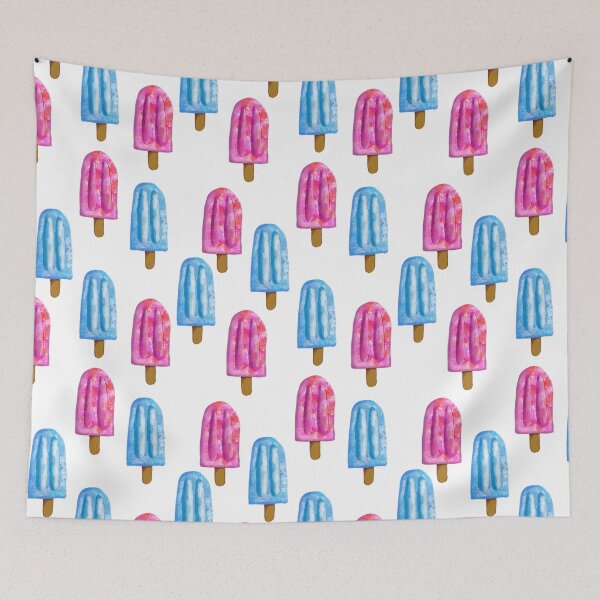 Item preview, Strawberry and blueberry popsicle pattern designed and sold by KeytonDesign.