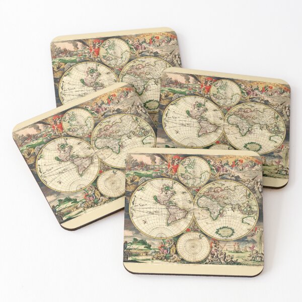 Item preview, ANTIQUE WORLD MAP 1689 designed and sold by BulganLumini.