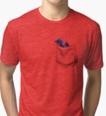 Little Dragon In My Pocket 1 - Blue Tri-blend T-Shirt