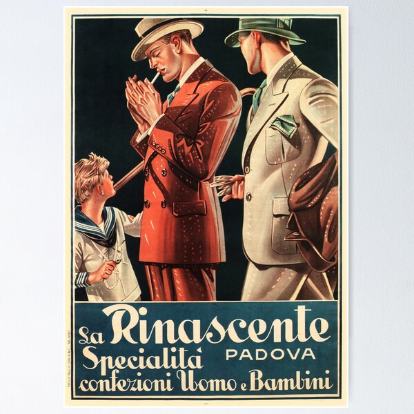 Item preview, LA RINASCENTE PADOVA by JC Leyendecker Department Store Clothing For Men and Children Old Italian Advert designed and sold by retroposters.