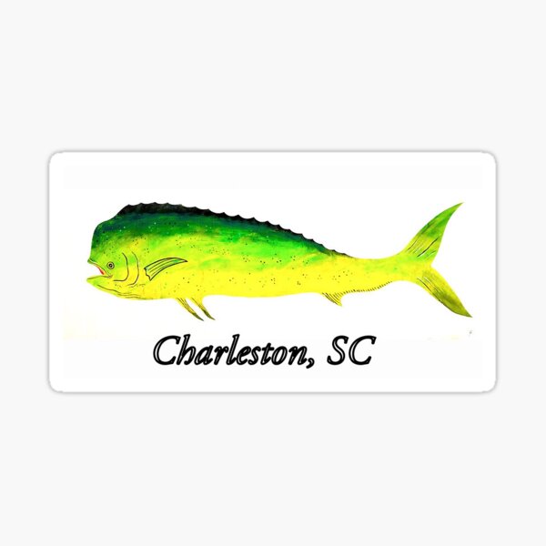 Charleston SC Salty Mahi Sticker for Sale by barryknauff