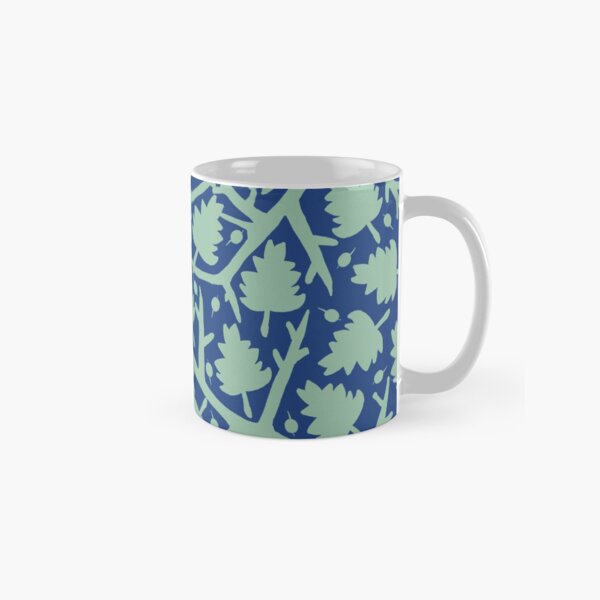 Hawthorn Tree pattern blue/mint Classic Mug