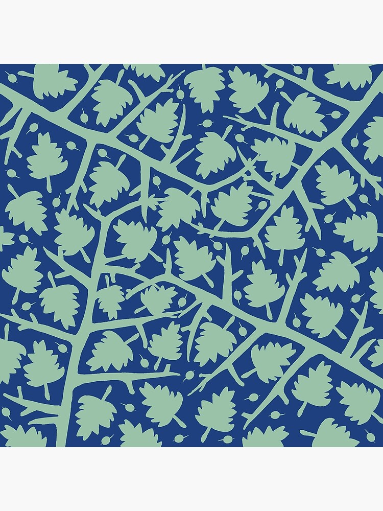 Thumbnail 2 of 2, Tote Bag, Hawthorn Tree pattern blue/mint designed and sold by GillianAdams.