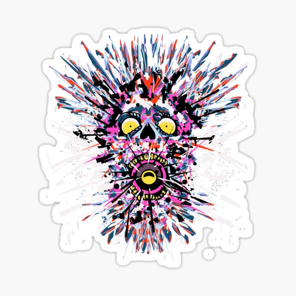 SKULL TECHNO Sticker