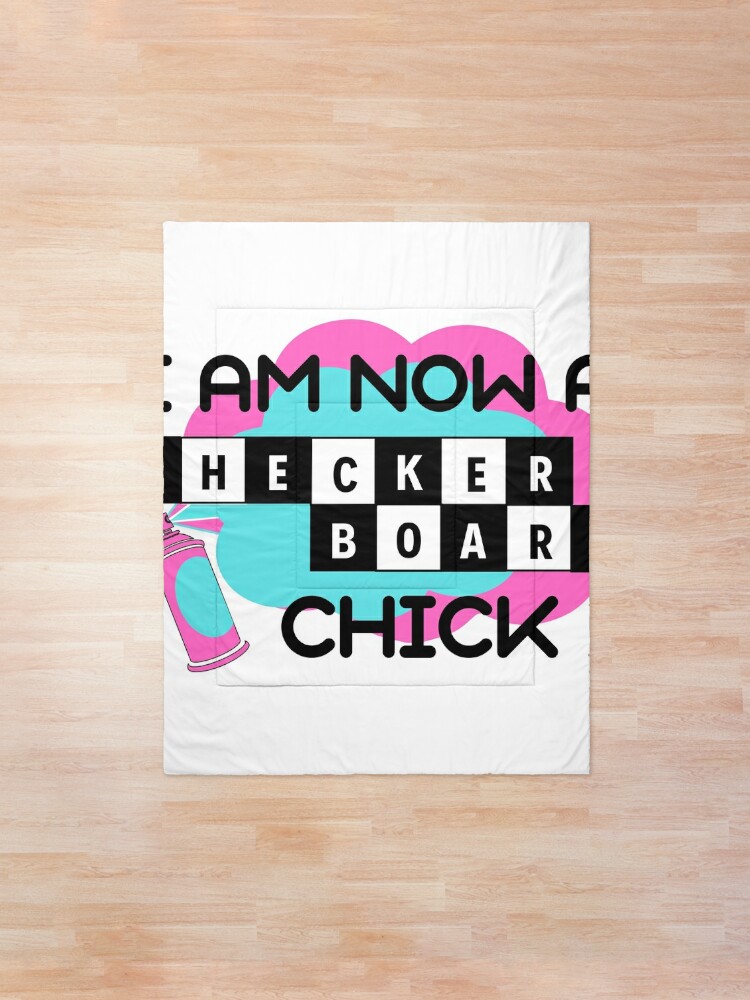 I Am Now A Checkerboard Chick Hairspray Quote Penny Pingleton Comforter By Sammimcsporran Redbubble